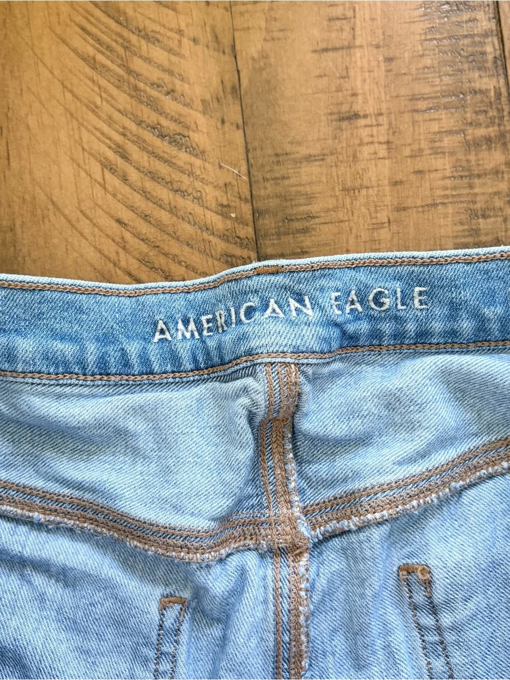 American Eagle 90s Bootcut Distressed Light Wash Blue Jeans Size 12R